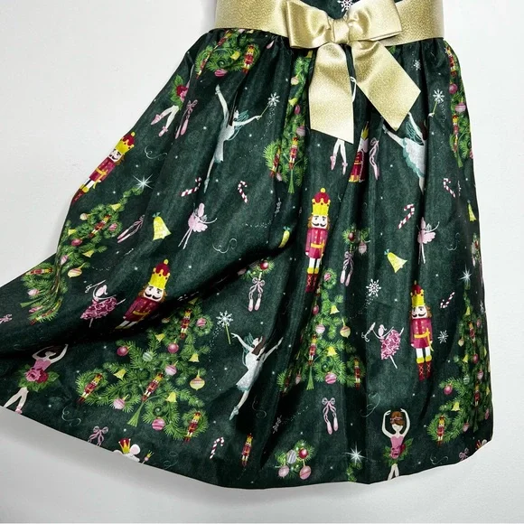 Bonnie Jean Nutcracker Holiday Dress with Bow Sash - Picture 4 of 9